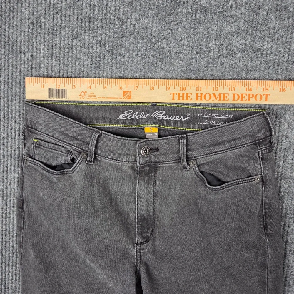 Eddie Bauer Women's T 10 Gray Slim Straight Slightly Curvy Fit Jeans Pants - Picture 7 of 9